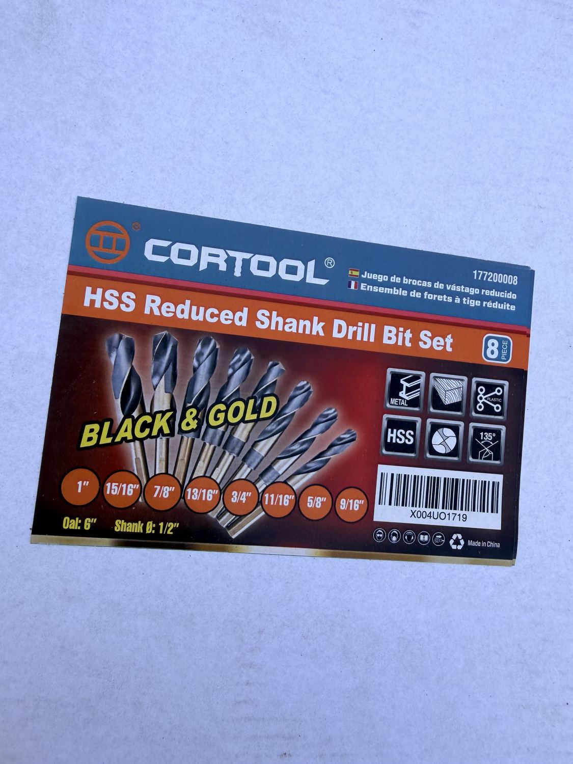 A boxed drill bit set